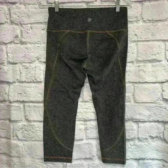 ATHLETA Salutation Capri Powervita Workout Crop Leggings Gray Yoga - Picture 3 of 3